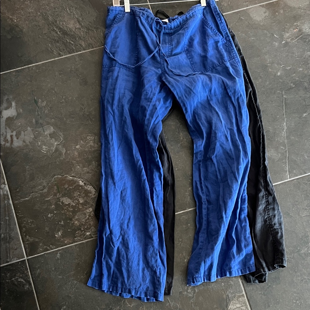 Set of 2 pairs of LONDON JEAN 100% linen drawstring pants - Picture 2 of 4